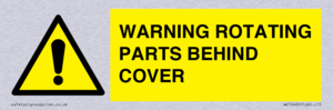 WARNING ROTATING PARTS BEHIND COVER